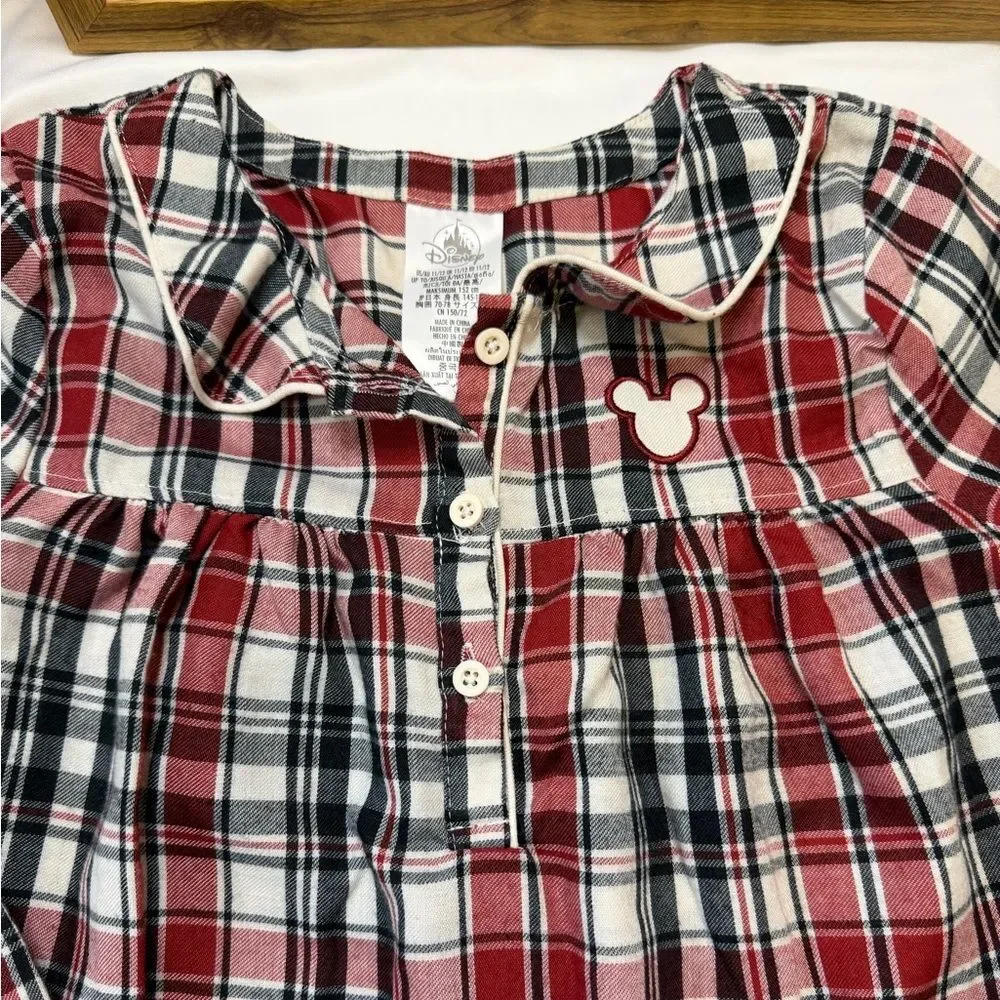 Girls Disney size 11/12 Mickey flannel red plaid nightgown - Picture 3 of 7